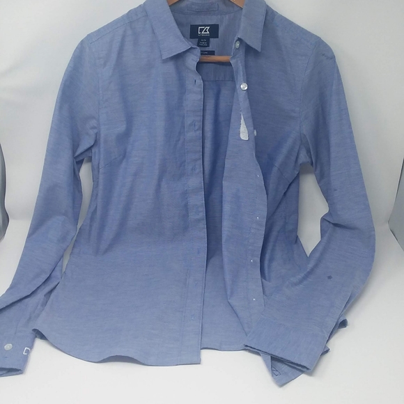 Men's Cutter & Buck Blue Button Up Size Medium - Picture 3 of 6